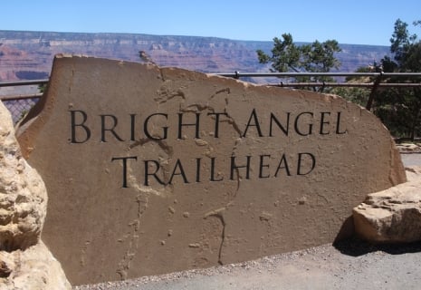 Bright angel trail sign, Grand canyon national park, Arizona