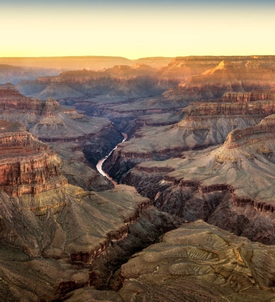 Sunset in Grand Canyon National Park from Pima Point view point. Arizona. USA