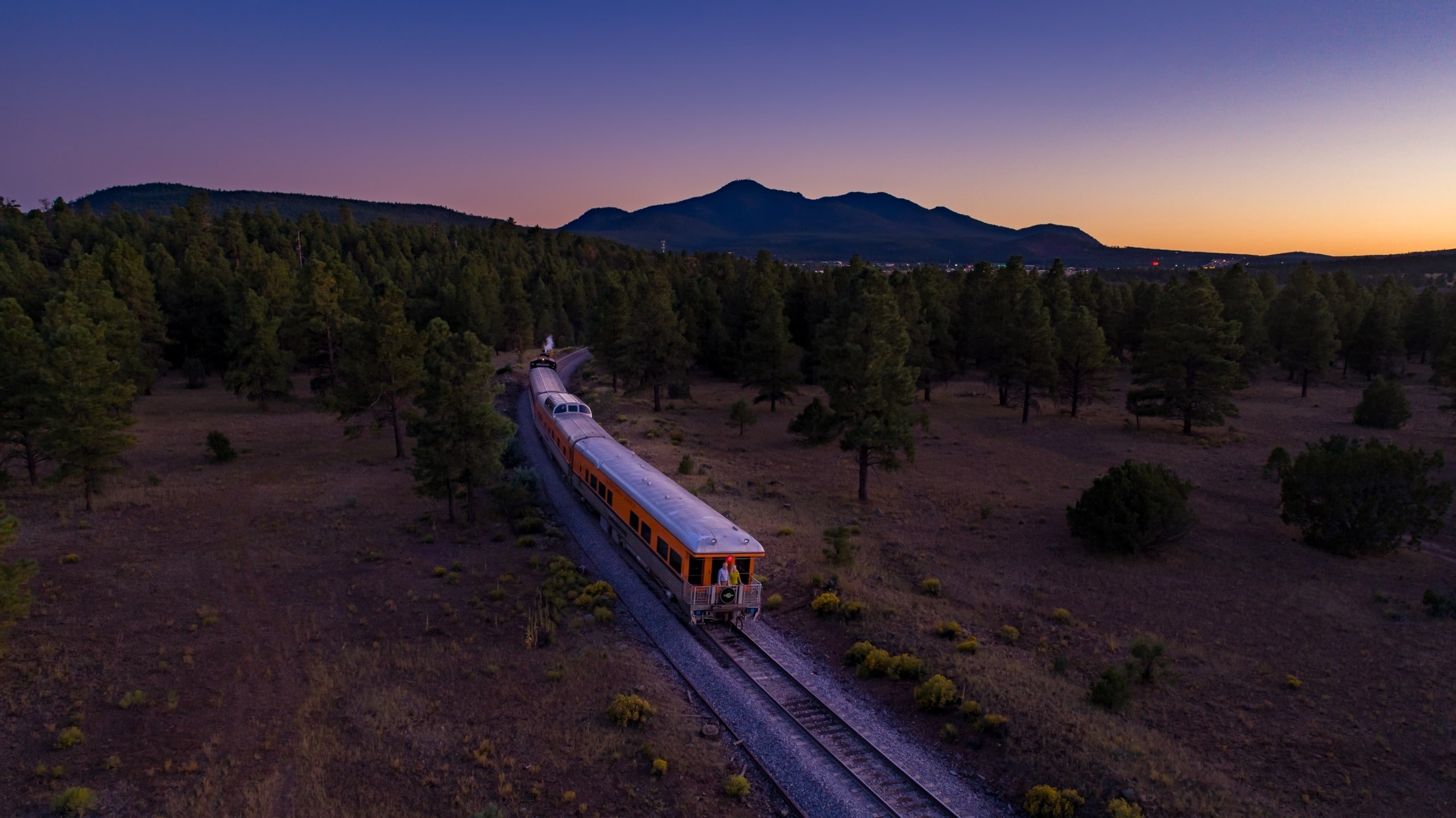 Grand Canyon Railway at dusk